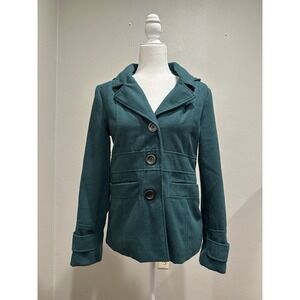 Vintage Jack Coat‎ Womens Wool Blend Green Button Front Medium